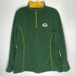 NFL Green Bay Packers Green 1/4 Zip Fleece Sweatshirt Large